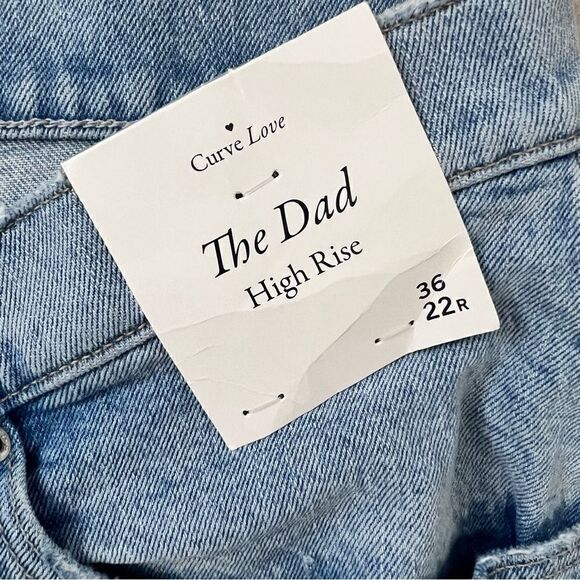 Abercrombie & Fitch Curve Love Crossover Dad High Rise Straight Leg Jeans - Picture 7 of 10